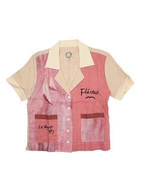 Tombolo Lay Lines Cabana x Hotel Magique Crop Cut Shirt in Pink